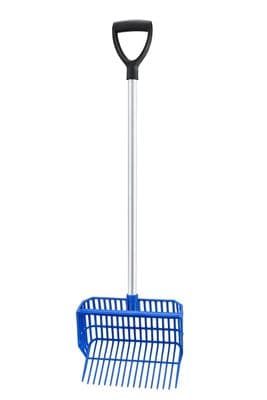 Horse Stable Basket Fork Rake (Hay Bedding Aluminium Pitchfork Blue)