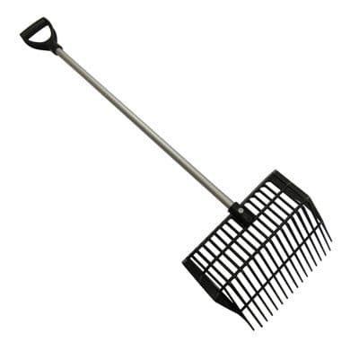 Horse Stable Bedding Shavings Fork (Plastic Long Handle Pitchfork Black)