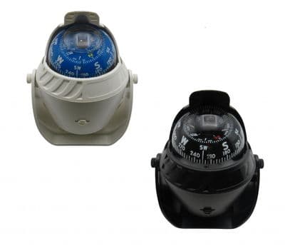Illuminated Pivoting Marine Navigation Compass (Mounting Bracket Sea Boat Black White)