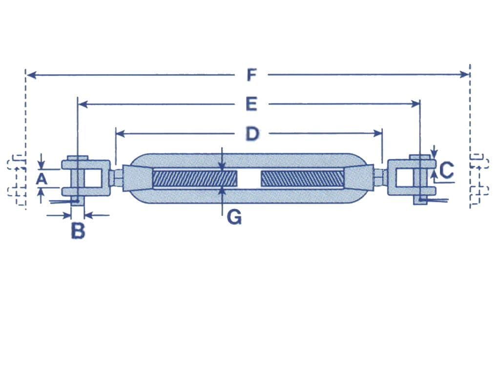 Open Body Turnbuckle Stainless Steel Made In AISI304/AISI316 - Foto 3