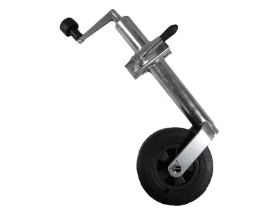 Jockey Wheel with Clamp 48MM (Plastic Rim Trailer Guide Caravan Rubber Heavy Duty)
