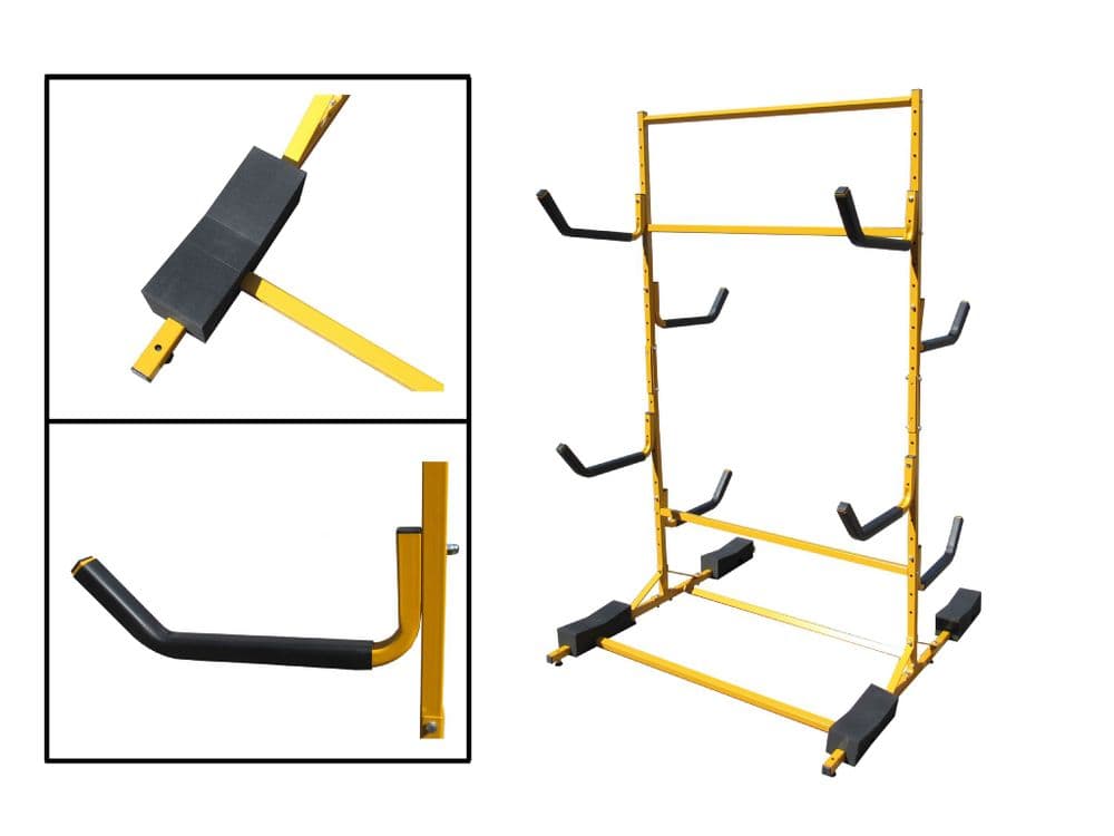 Kayak Canoe Sup Free Standing Storage Rack - Holds 6 Watersport Items
