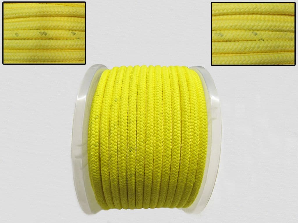Platt Rope Kernmantle Rope Polypropylene 10MM 65M Yellow 16 Plait Double Braided PP