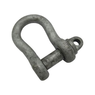 Large Bow Shackle With Screw Pin 2 Ton Galvanised - Lifting Towing  BS3032 2000KG