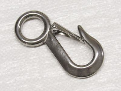 Large Eye Sling Hook with Safety Latch Stainless Steel 28MM (Trailer Chain Rope Wire)
