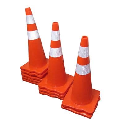 Large Orange Safety Traffic Cones X10 (High Visibility Emergency Construction Parking)