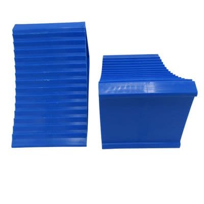 Large Plastic Wheel Chocks Blue x2 (Caravan Trailer Motorhome Camper)