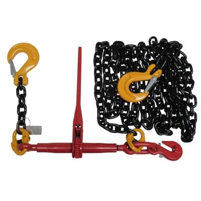 Lever Ratchet Chain Loadbinder Kit 10MM (Tie Down Lashing Safety Grab Sling Hook 5M 8M 12M)