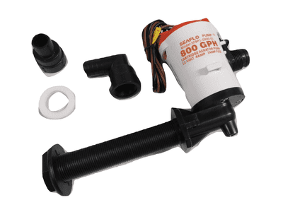 Live Bait Well Pump 12V 800GPH - 90 Degree Tank Aerator Cartridge Bilge