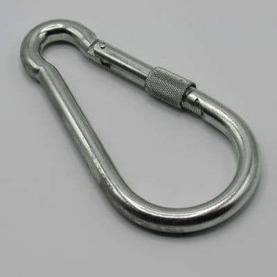 Locking Carabiner Clip Snap Hook 12MM - 14MM (Zinc Plated Spring Loaded Carbine)