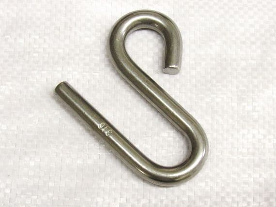 Long Arm S Hook Stainless Steel 6MM | SecureFix Direct
