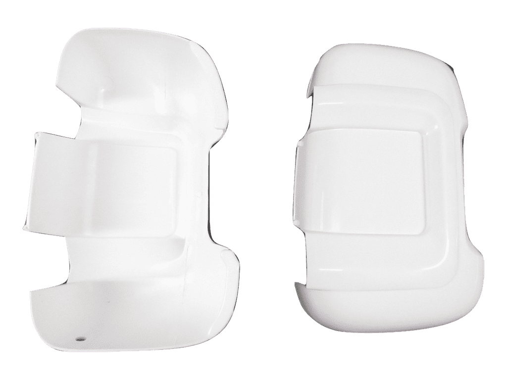 White Long Arm Wing Mirror Protectors SecureFix Direct