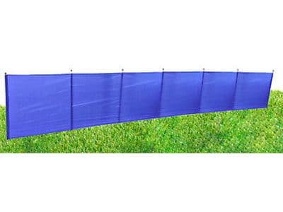 Luxury Blue 6 Metre x 1 Metre Windbreak With Aluminium Caps & Spikes