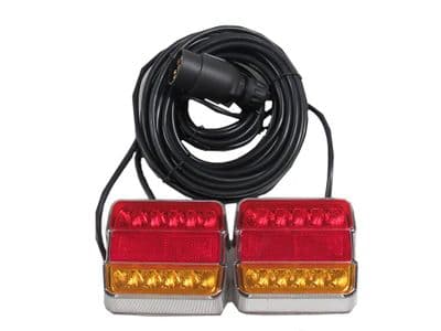 Magnetic Led Trailer Lights 10M Cable (Boat Car 7 Pin Rear Tow Temporary Portable Lamps)