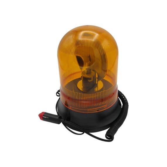 12v 8w Plug In Flashing Amber Magnetic Screw Base Warning Beacon