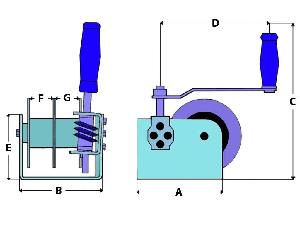 1200LB Worm Gear Hand Winch SecureFix Direct