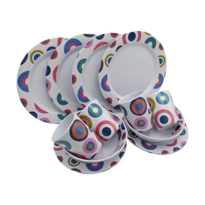 Melamine Dinner Set 16 Piece (Outdoor Camping Picnic Caravan Dinnerware)