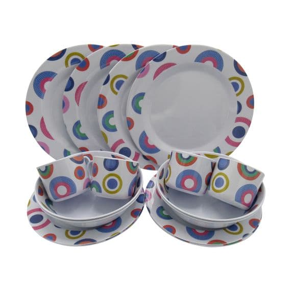 16 PCS Dinner Set Bowl Plate Mug Melamine | SecureFix Direct