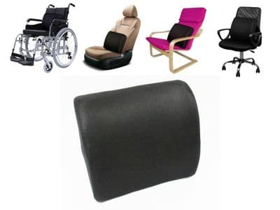 Memory Foam Back Support Cushion (Lumbar Office Chair Car Pillow)