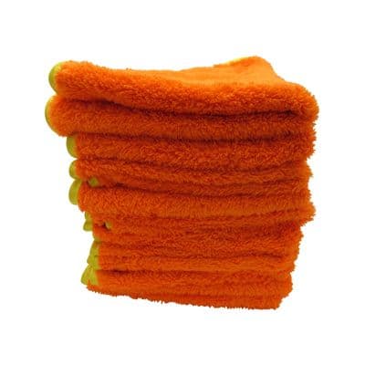 Microfibre Cleaning Cloths Polishing Dusters X10 (Large Home Kitchen Car Orange)