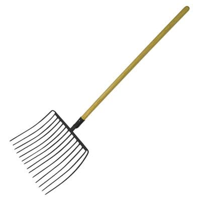 Muck Out Stable Hay Fork 14 Prong (Heavy Duty Horse Straw Pitchfork Manure Farm)