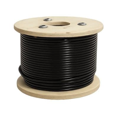 Nylon Coated Galvanised Wire Rope 7X19 3MM, 4MM or 5MM 100M Reel (Black Gym Cable Pulley Rigging)