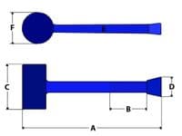 Orange Dead Blow Mallet 0.5lb - 8oz Hammer DIY Tool Recoil Hammer Camping Tent 0.2KG
