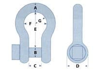 10MM - 25MM Blue Trawler Bow Shackles | SecureFix Direct