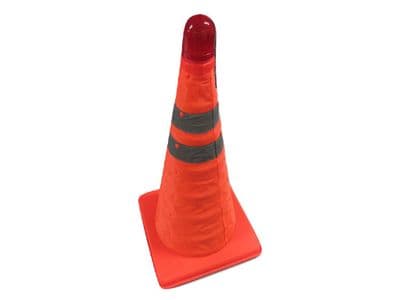 Pop Up Traffic Cone X1 (Light Up High Visibility Safety Emergency Marker)