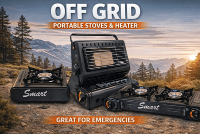 Portable Camping Gas Stove & Heater Bundle (Off Grid Butane Cooking Heating)