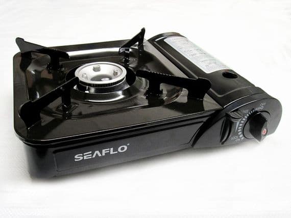 Portable Gas Stove Black - Deluxe Type Camping Outdoor BBQ Cooker Hiking Butane