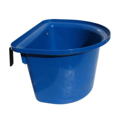 Portable Horse Manger 12L (Feed Stable Equestrian Donkey Hook Over Blue)