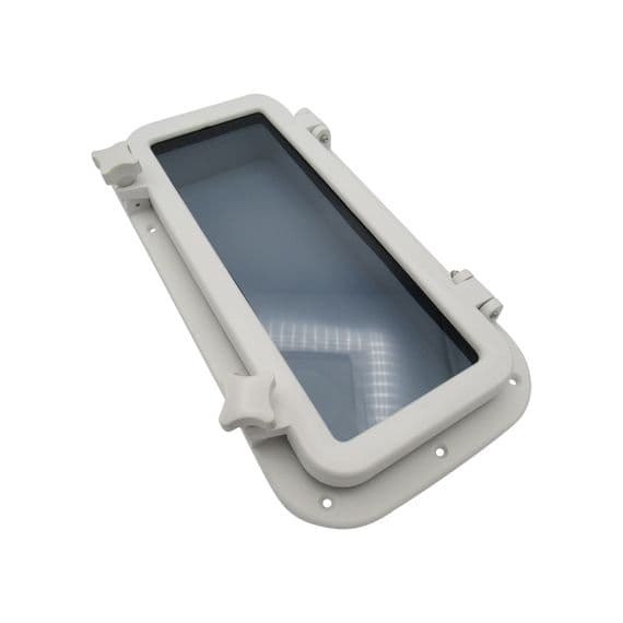 400MM x 200MM White Rectangular Porthole With 4MM Tempered Glass-Boat Narrowboat Portlight Yacht Marine