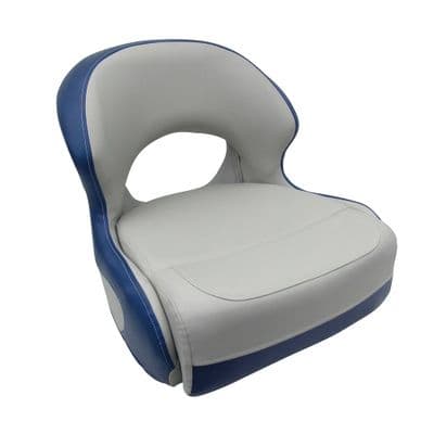 Premium Boat Bucket Seat Blue Red (Helm Upholstery Pilot Marine Replacement Deluxe Vinyl)