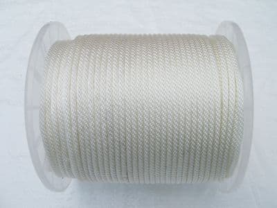 Pull Cord 6MM x 100M White (Starter Rope Braided Coil Lawn Garden)