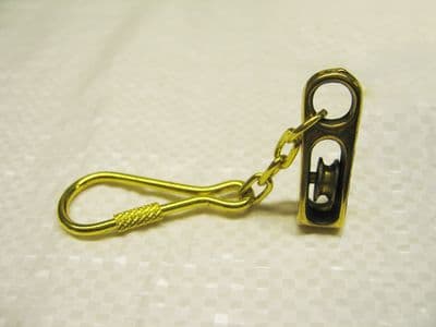 Pulley Block Keyring, Brass - Key Ring / Gift / Novelty / Souvenir / Marine