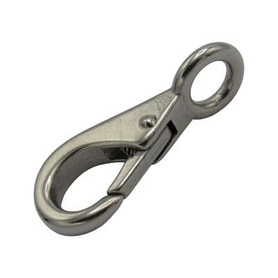 Quick Release Snap Hook with Fixed Eye Size 0 (55MM Stainless Steel Boat Shackle Attachment)