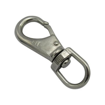 Quick Release Snap Hook with Swivel Eye Size 2 (100MM Stainless Steel Boat Shackle Attachment)