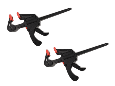 Quick Release Trigger Clamp x2 - Black & Orange Small Hand Squeeze Grips
