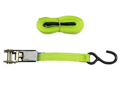 Ratchet Strap 25MM 5M 0.67 Ton (670KG Tie Down High Visibility S Hook)