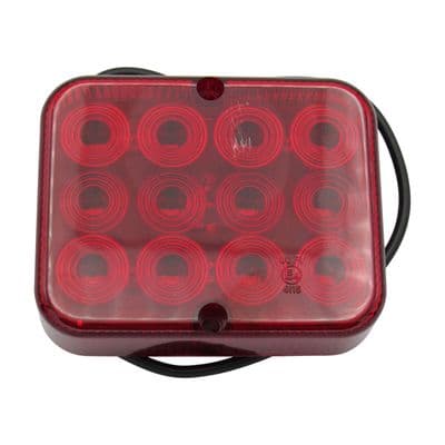 Rear Fog Light LED (12V Tail Lamp Universal Red Car Trailer Square)