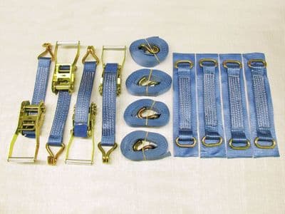 Recovery Ratchet Sets 50MM 4M 5T X4 (Wheel Tie Down Straps Oval Trailer Lashing Cargo J Hook)