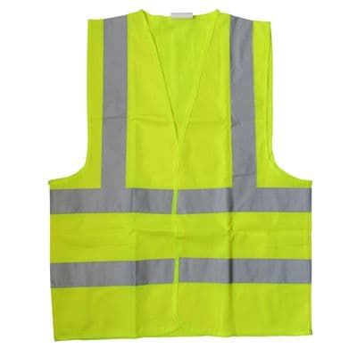 Reflective Safety Hi Vis Vest (High Visibility Waistcoat Yellow Hi-Viz S M L XL)