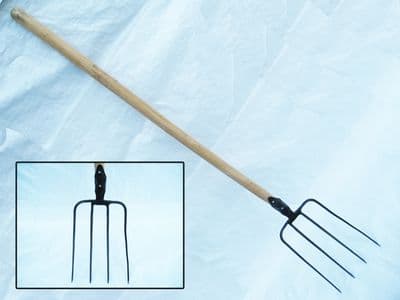 Four Prong Hay Fork - Pitchfork / Sprong / Manure / Tines / Garden