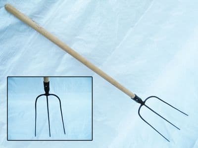Three Prong Hay Fork - Pitchfork / Sprong / Manure / Tines / Garden