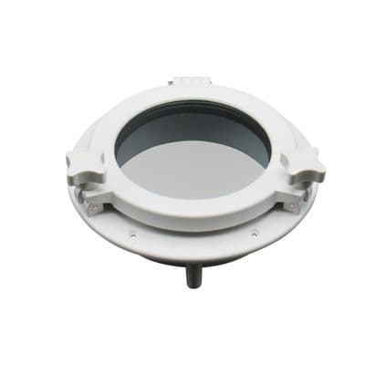 Round Marine Ship Porthole Window in White (215MM x 160MM Boat Narrowboat Yacht)