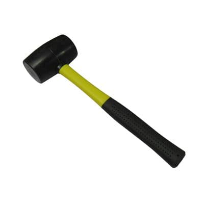 Rubber Mallet Hammer Fibreglass Handle (8oz - 32oz Soft Grip Paving Tiling Tool Camping)
