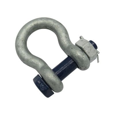 Safety Pin Bow Shackle - 12 Ton Galvanised 35MM 12000KG Omega