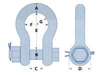 25 Ton Safety Screw Pin Bow Shackle | SecureFix Direct