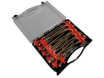 Screw In Tent Pegs x20 & Hex Head Adaptor - Heavy Duty Metal Drill In Caravan Awnings